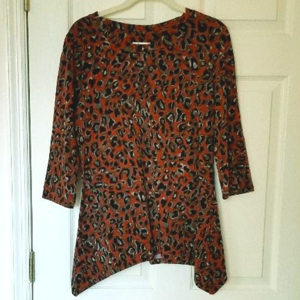 Denim and Co. Animal Print Top (S)